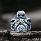 Christmas Charm Halloween Octopus Skull Punk Stainless Steel Seaman Rings Men Anel Puck Jewelry Gift for Sailor