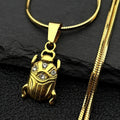 Egyptian Scarab Gold Pendant Necklace — Stainless Steel