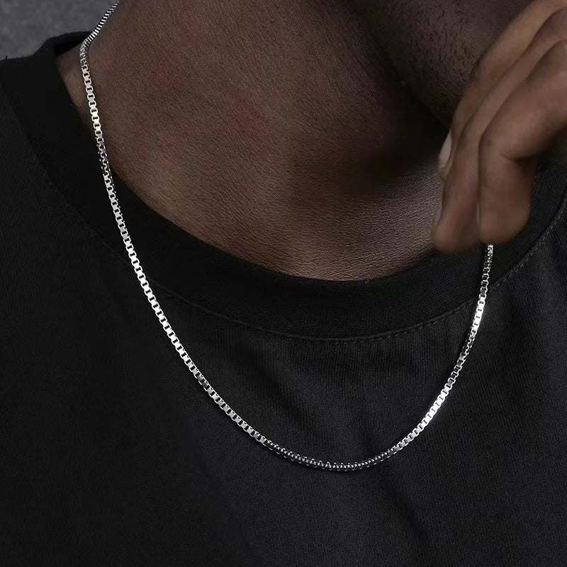 2mm Box Chain Necklace — Stainless Steel