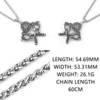 Viking Steel Pendant 316L Double Axe Vintage