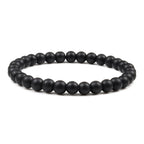 Natural Stone Bracelet Men 6/8/10mm White Black Dull Polish Matte Onyx Agates Shiny Round Beads Yoga Jewelry Bracelets