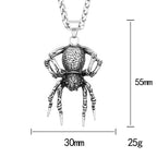 Vintage Gothic Spider Pendant Necklace Stainless Steel Punk Animal Necklace For Men Unique Biker Jewelry Gift