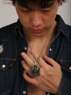 1PC INGCHAU Vintage Stainless Steel Myth of Europe Viking Wolf Head Necklace For Men Animal Amulet Necklace Men Jewelry