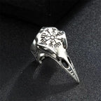 Vintage Viking Raven Ring Fashion Trend Men's Punk Rock Hip Hop Ring Pirate Rune Symbol Party Niche Banquet Gift