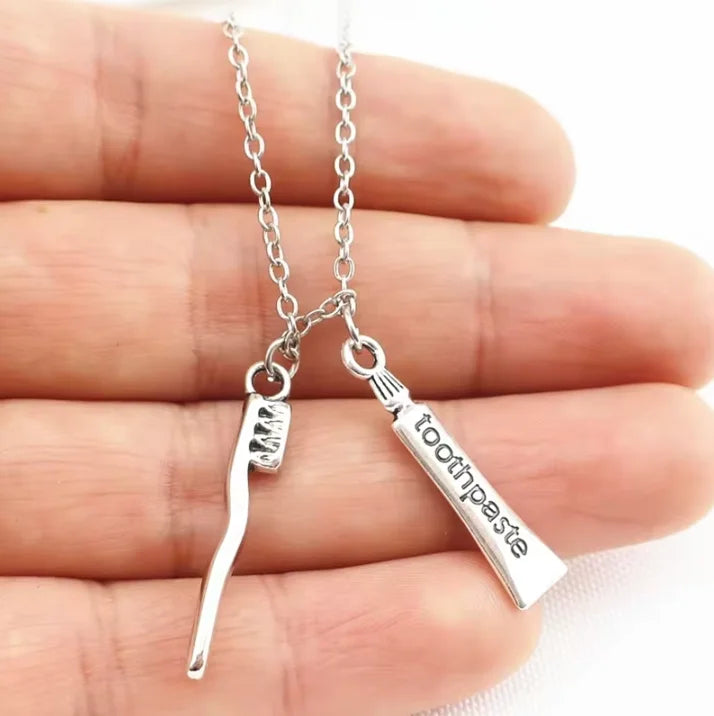 Cute Dentisit Medicine Tooth Teeth Molar Pendant Long Chain Collar Necklaces Doctor Gift Jewelry Supplies