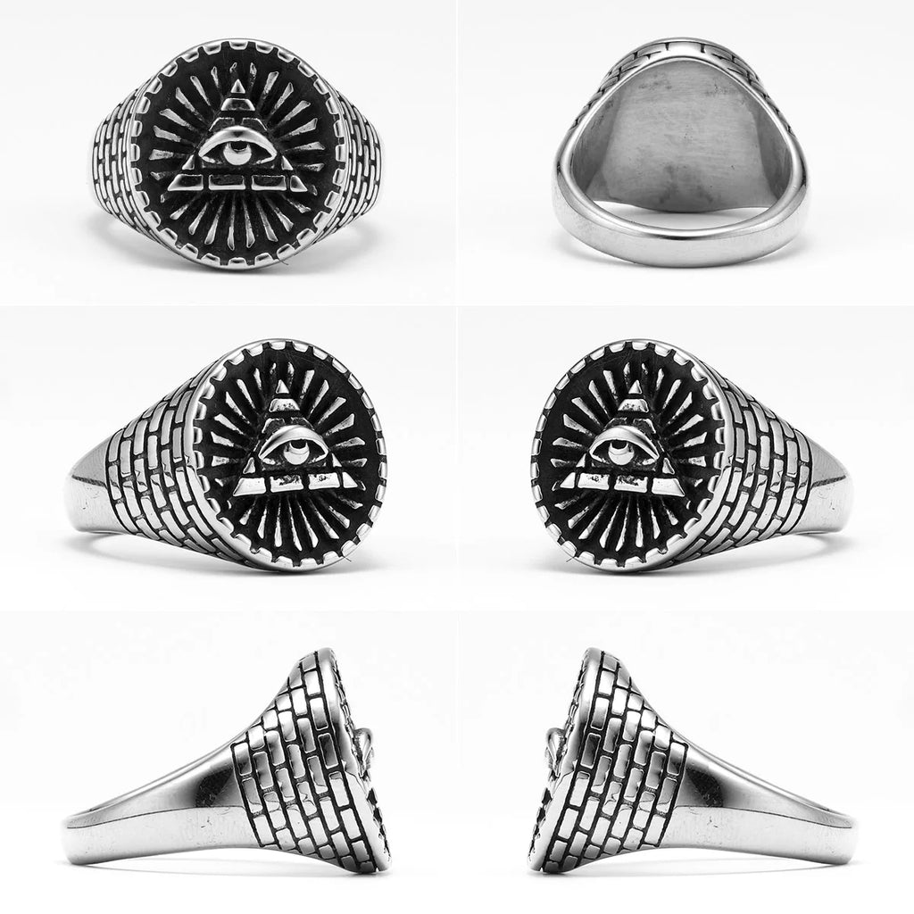Masonic Illuminati Eye Ring — Stainless Steel