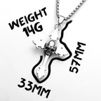 Simple Skull Cross Pendant Necklace — Stainless Steel