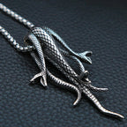 Three-Headed Snake Pendant — Stainless Steel