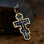 Jesus Cross Men's  Stainless Steel Crucifix Eastern Orthodox  Pendant Chain Necklace Jewelry BP8-515