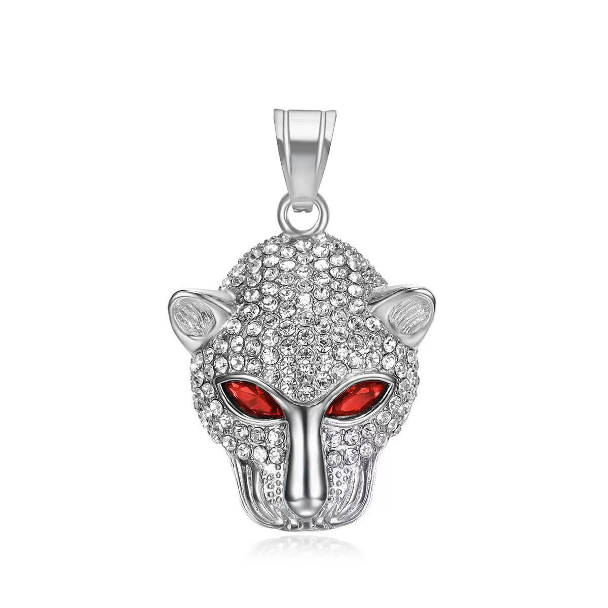 Vintage Stainless Steel Leopard Head Pendant Necklace Gothic Hip Hop Classic Animal Necklaces For Men Fashion Party Jewelry Gift