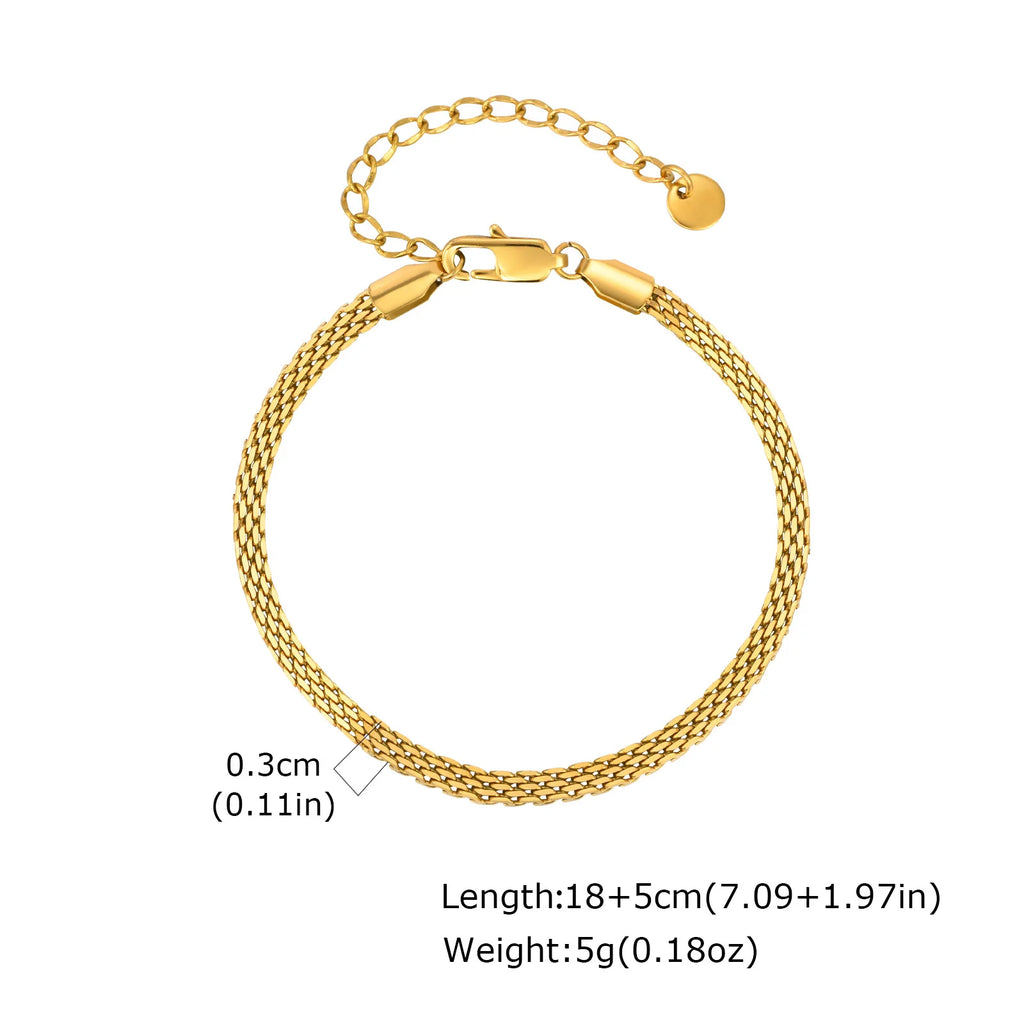 Minimal Mesh Chain Bracelet 8mm — Stainless Steel