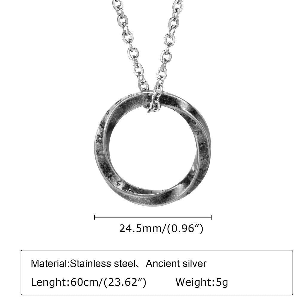 Norse Viking Mobius Pendant — Stainless