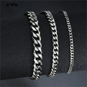 Stainless Steel Cuban Bracelet — 3-11MM Width