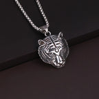 Wolf Tiger Lion Pendant Necklace — Stainless Steel