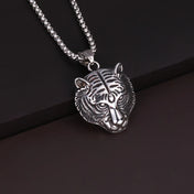 Wolf Tiger Lion Pendant Necklace — Stainless Steel