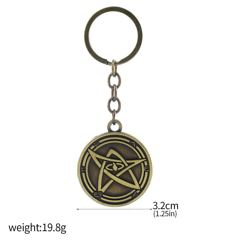 Cthulhu Necronomicon Magic Circle Keychain — Zinc Alloy