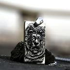 Round Lion Wolf Tiger Pendant — Stainless Steel
