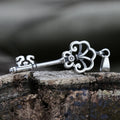 Gothic Key Pendant Necklace — Silver