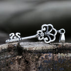 Gothic Key Pendant Necklace — Silver