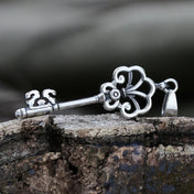 Gothic Key Pendant Necklace — Silver
