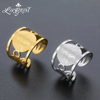 Lebanon Cedar Tree Cuff Ring Hollow Wide Open Band Stainless Steel Patriotic Lebanese National Emblem Jewelry For Lebanese