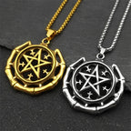 Star Celtic Steel Pendant Vintage Witch Knot Pentagram