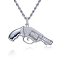 Iced Out Pistol Pendant — 925 Silver