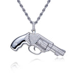 Iced Out Pistol Pendant — 925 Silver
