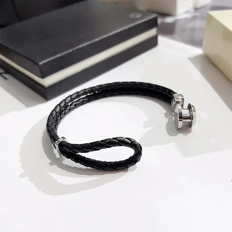 New personalized Wanjia European and American bracelet MB bracelet woven stainless steel men's bracelet