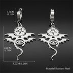 Star Bat Silver Earrings Gothic David Evil Eye