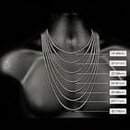 2-12mm Figaro Chain for Men Women, 925 sterling silver Cuban Link Chain,Gold Color Solid Metal Choker,Simple Basic