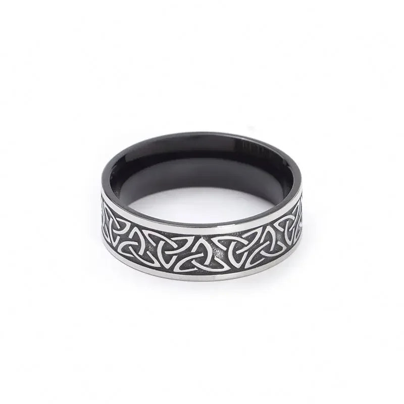 Viking Words Ring Western Band for Men and Women