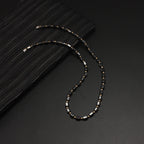 Black Hematite Gold Spacer Bead Necklace — Two-Tone