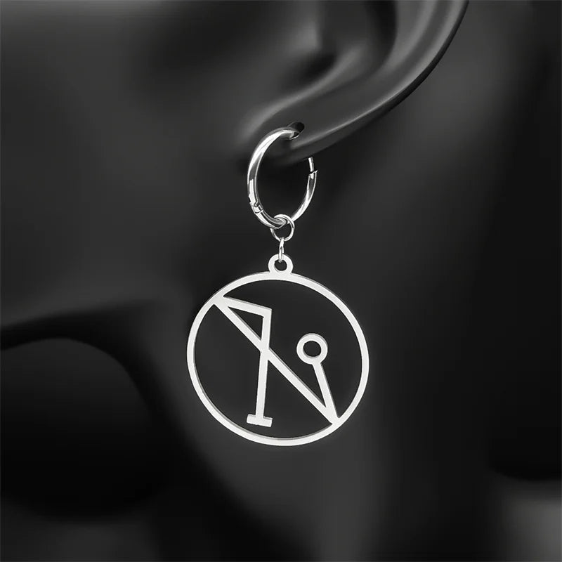 Angel Wings Occult Sigil Silver Earrings Archangel