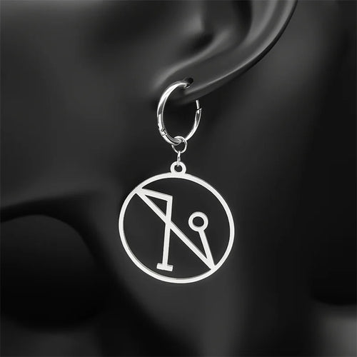 Angel Wings Occult Sigil Silver Earrings Archangel