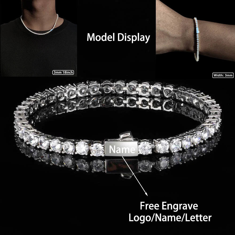 Tennis Chain Necklace Stainless Steel 3/4/5MM