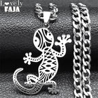 Gecko Statement Chain Necklace — Stainless Steel