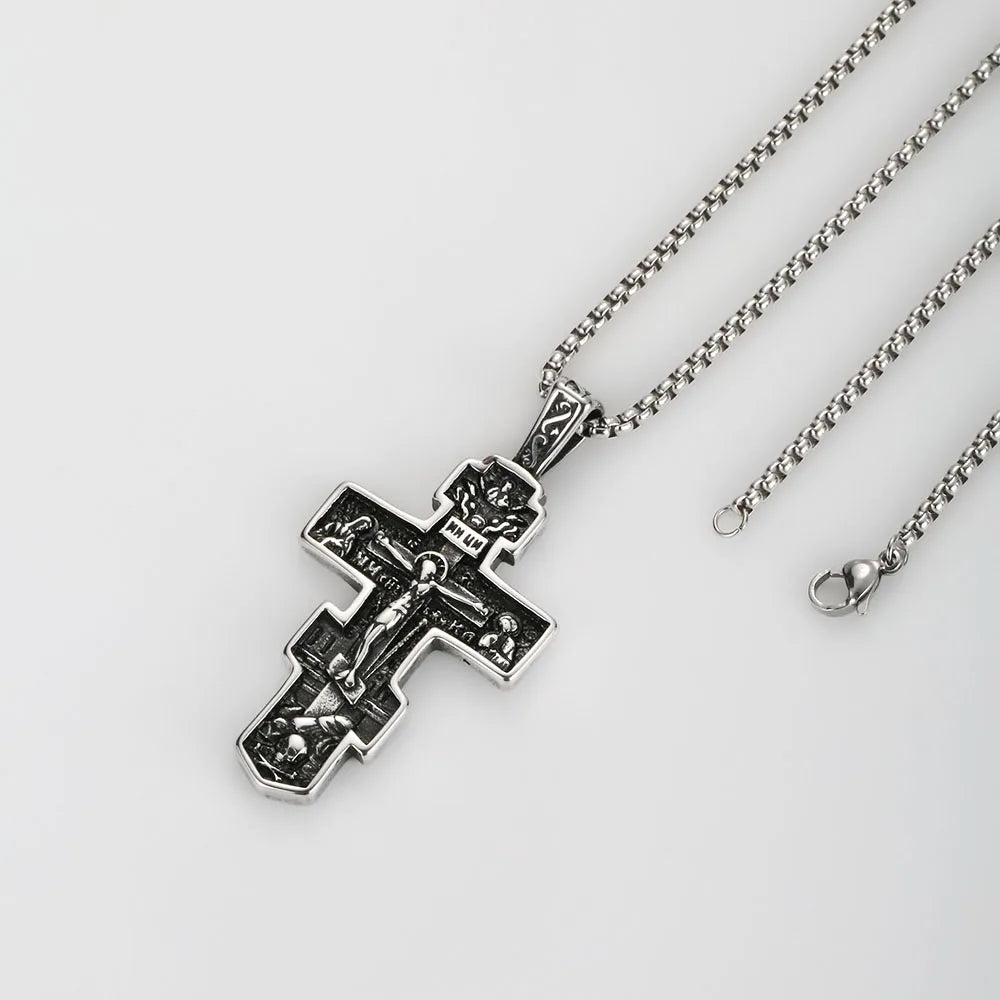 Orthodox Jesus Stations of the Cross Necklace — Stainless Steel