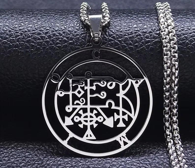 Demon Silver Pendant Seal Camio Women/men Gargantilha