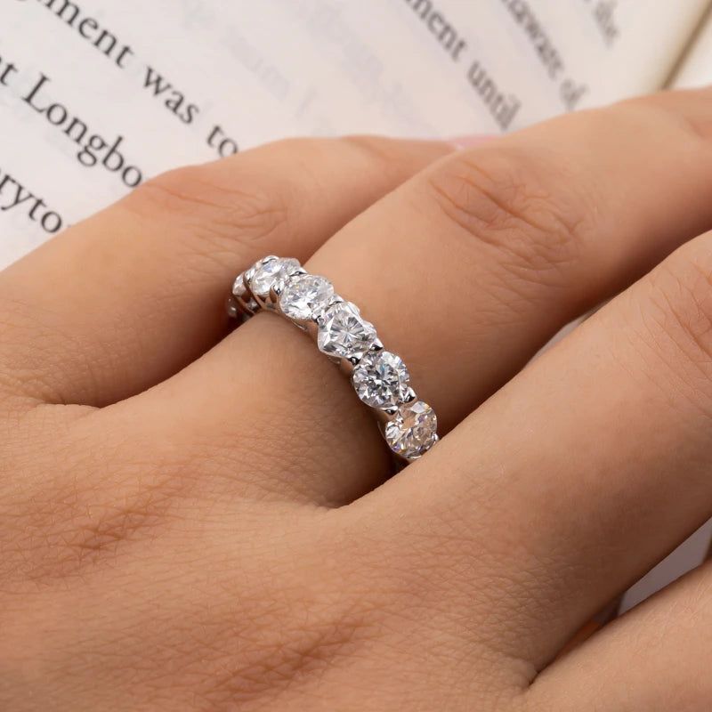 Heart Diamond Engagement Ring — 925 Silver