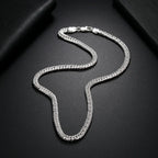 50-60cm wholesale 925 Sterling Silver 6MM Solid chain Necklace for Men's Women Luxury Fashion Wedding Jewelry Christmas Gifts
