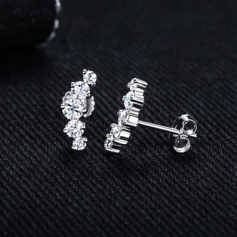 Iced Out Stud Earrings — 925 Silver