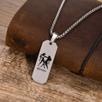 Zodiac Bar Pendant Necklace — Stainless Steel