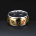 Anxiety Ring For Men Chinese Character Mahjong Stainless Steel Rotatable Spinning Spinner Ring Homme Gift Party Finger