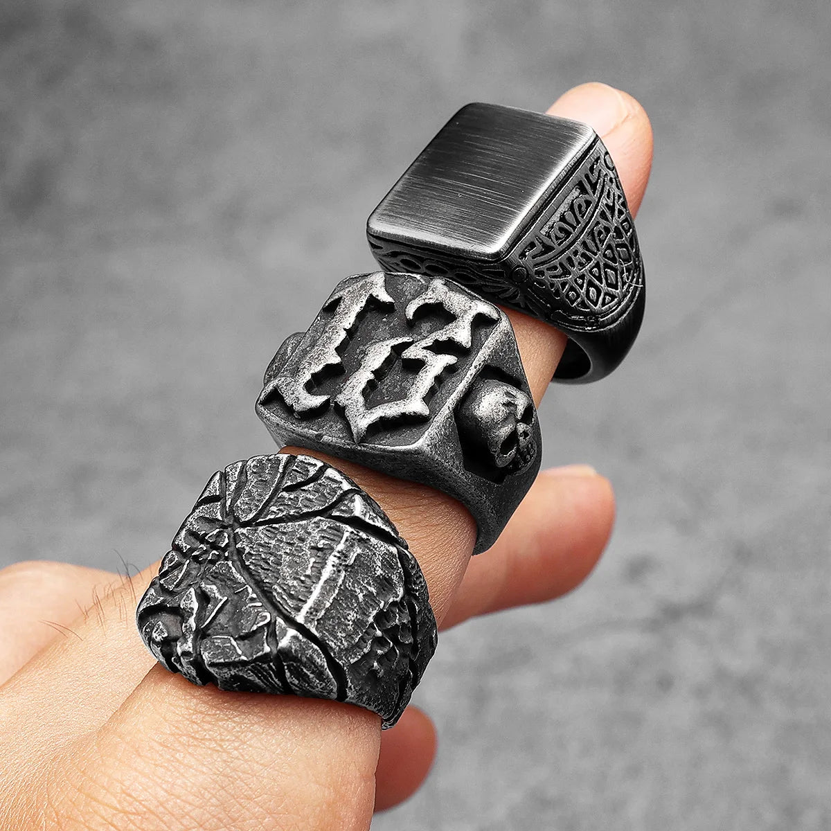 Geometry Texture Ring — Stainless Steel