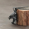 Viking Wolf Head Pendant Necklace — Stainless Steel
