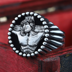 Cross Jesus Ring — 925 Silver