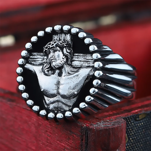 Cross Jesus Ring — 925 Silver