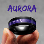 Black Aurora Ring Stainless Steel