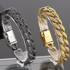 Retro 10MM Width Curb Cuban Link Chain Bracelet for Men Solid 316L Stainless Steel Casting Bracelets & Bangles Boys